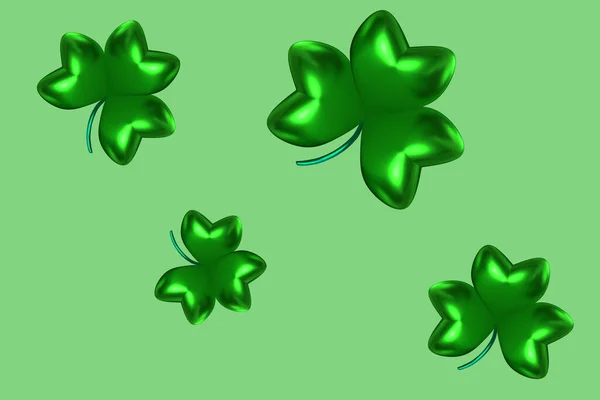 Trefoil Clover Symbol Patrick Day Green Romantic Background Designer Postcard — Stock Photo, Image