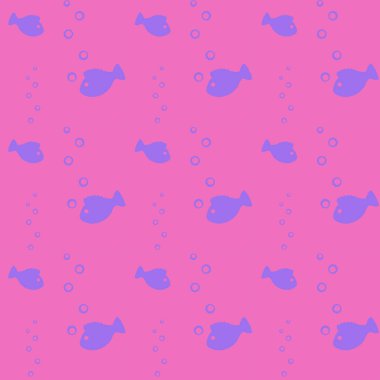 Tasarımcı için kusursuz desen, arkaplan, tekstil için duvar kağıdı, balıklı iki renkli motif