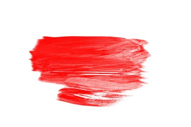 Beyaz arkaplanda kırmızı parlak fırça darbesi, pürüzlü kenarlar, grunge, serbest çizim, tasarımcı için boş şablon, duyuru, satış mesajı