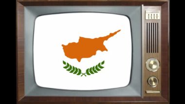 Ekranda siyasal bayrak, parazit, beyaz gürültü, televizyon sonsuz değerler konsepti, küresel ticaret, politika, retro teknoloji, tasarımcı sıçraması