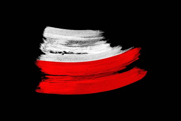 Yaratıcı Ulusal Grunge Bayrağı Polonya Bayrağı Siyah Izole Geçmiş Politika — Stok fotoğraf