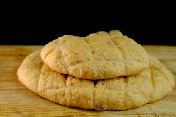 Ruddy Focaccia Kenyér Olasz Búza Lapos Kenyér Szárított Paradicsommal Szezámmal — Stock Fotó