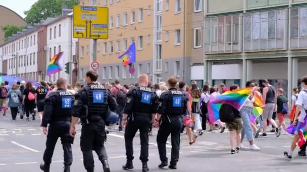 Frankfurt Juli 2021 Teilnehmer Der Internationalen Lgbt Bewegung Gay Pride — Stockvideo