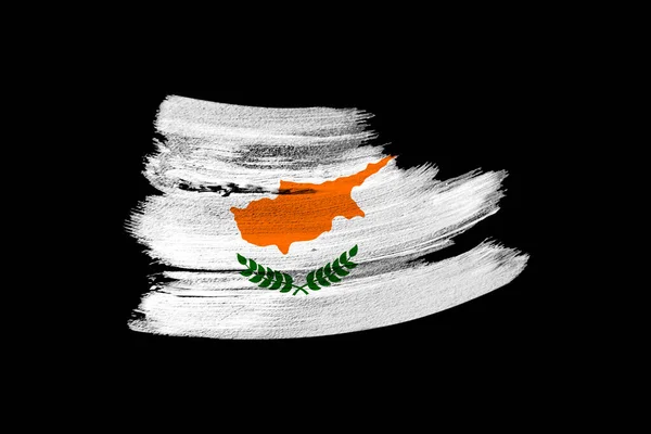 Творчий Національний Прапор Гранджу Прапор Кіпру Чорному Ізольованому Тлі Концепція — стокове фото