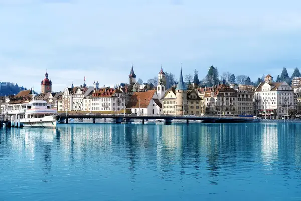 Lucerne Zwitserland December 2020 Prachtig Uitzicht Herfst Winter Luzern Historische — Stockfoto