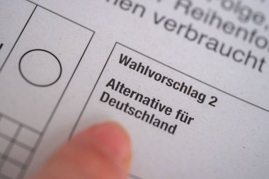 Pembe zarflar Almanya 'da posta oylaması, resmi uzak oylama belgeleri, Alman posta pusulası, demokratik süreç, seçim materyalleri, uygun vatandaşlık katılımı, siyasi seçim