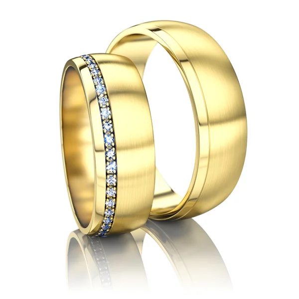 Gouden ringen geïsoleerd op wit — Stockfoto