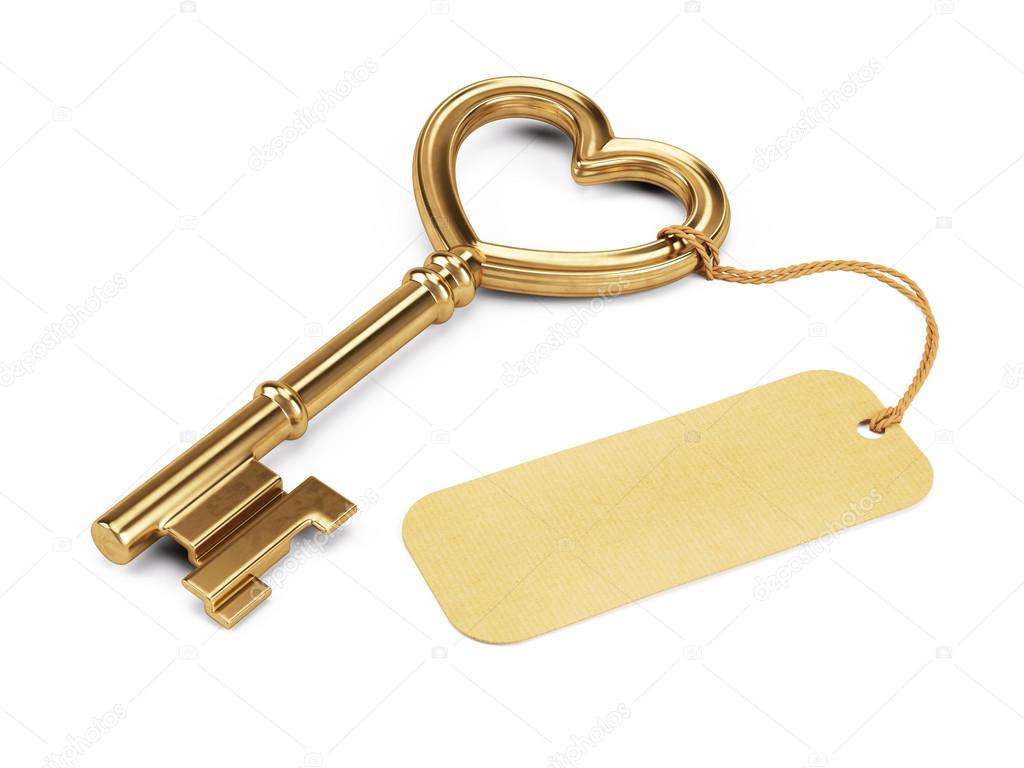 Key shaped heart with blank tag
