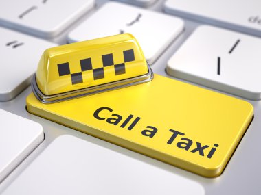 Online arama taksi hizmeti kavramı