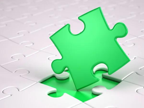 Green puzzle piece — Stock Photo, Image