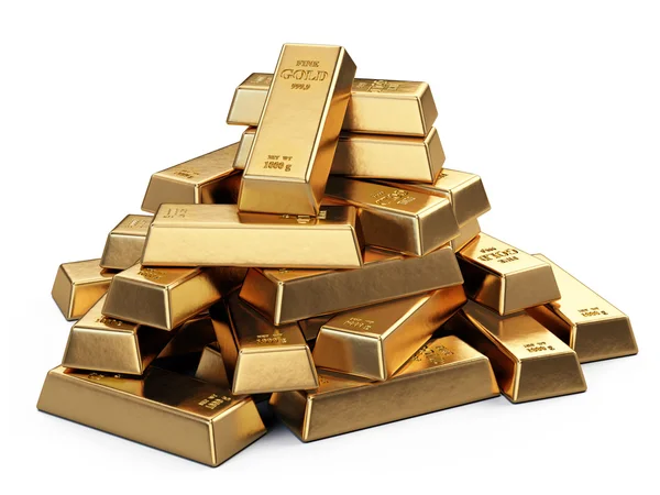 Gold Bars isolated on white — Stock Photo, Image