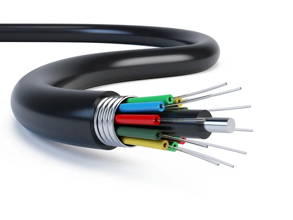 Fiber optik kablo ayrıntısı- 3B Render — Stok fotoğraf