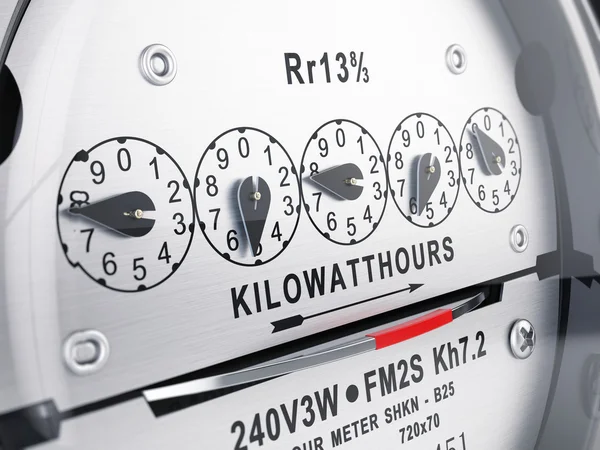 Kilowatt hour electric meter, power supply meter. 3d rendering — Stock Photo, Image