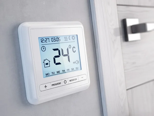 Modern digital programmable Thermostat - 3d render — Stock Photo, Image