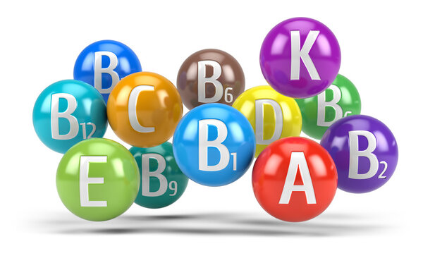 Vitamins - healthy diet and healthy life concept - 3d render