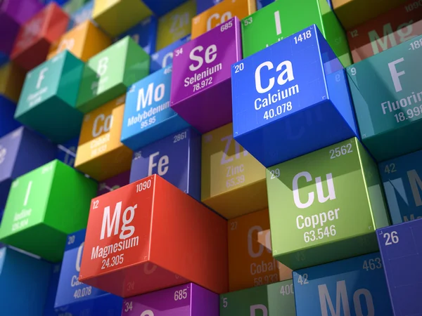 Niezbędne minerały chemiczne i mikroelementy — Zdjęcie stockowe