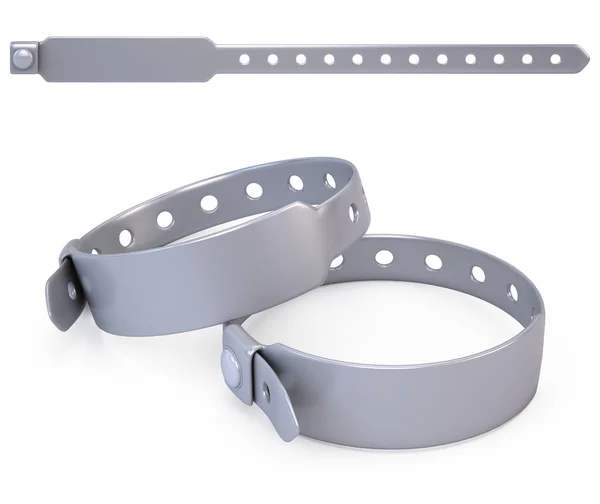 Bracciale in silicone bianco isolato su bianco — Foto Stock