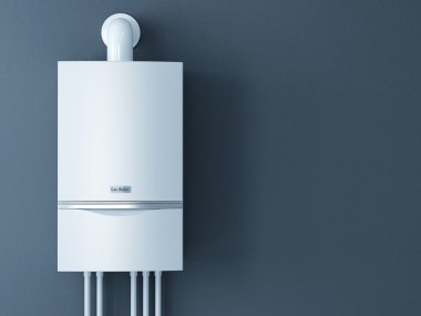Modern ev gaz ateşlenmiş kazan. Bir ev kavramı Isıtma