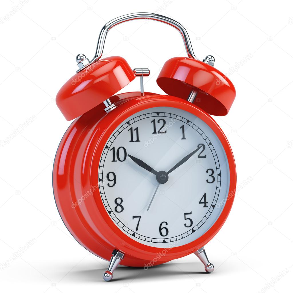 Red alarm clock isolated on white Stock Photo by ©Sashkin7 113582162