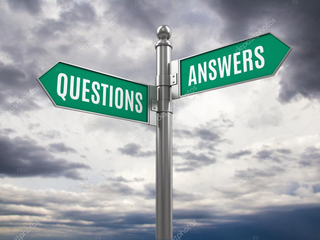 Questions and Answers road signs. 3d illustration — Stock Photo