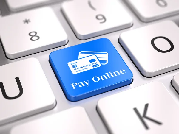 Кнопка оплаты онлайн на клавиатуре компьютера — стоковое фото