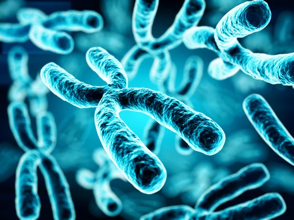 3D illustratie van chromosomen — Stockfoto