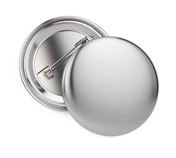 Silverfärgad Brosch Isolerad Vit Modell Konvertering — Stockfoto
