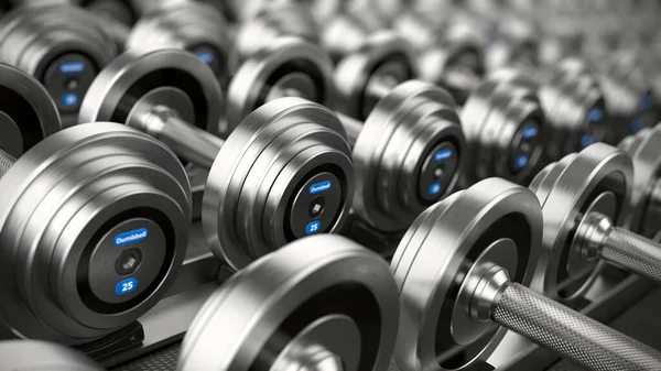 Dumbbell Weights Render Stock Photo