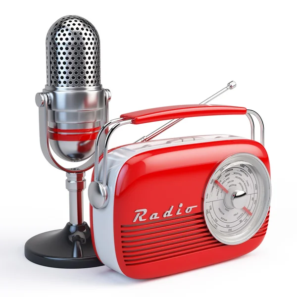 Microfono e radio retrò — Foto Stock