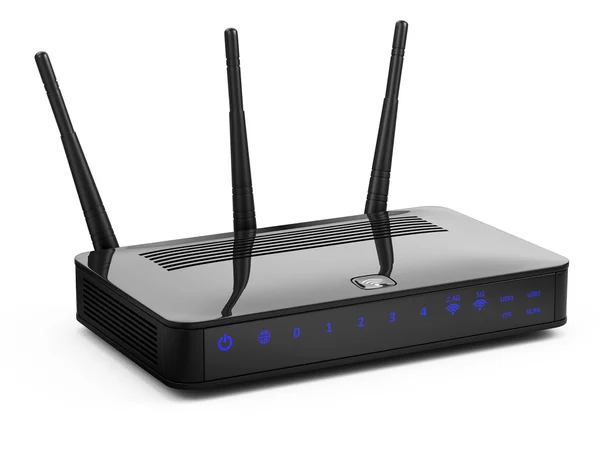 Modern router isolerad på vit — Stockfoto