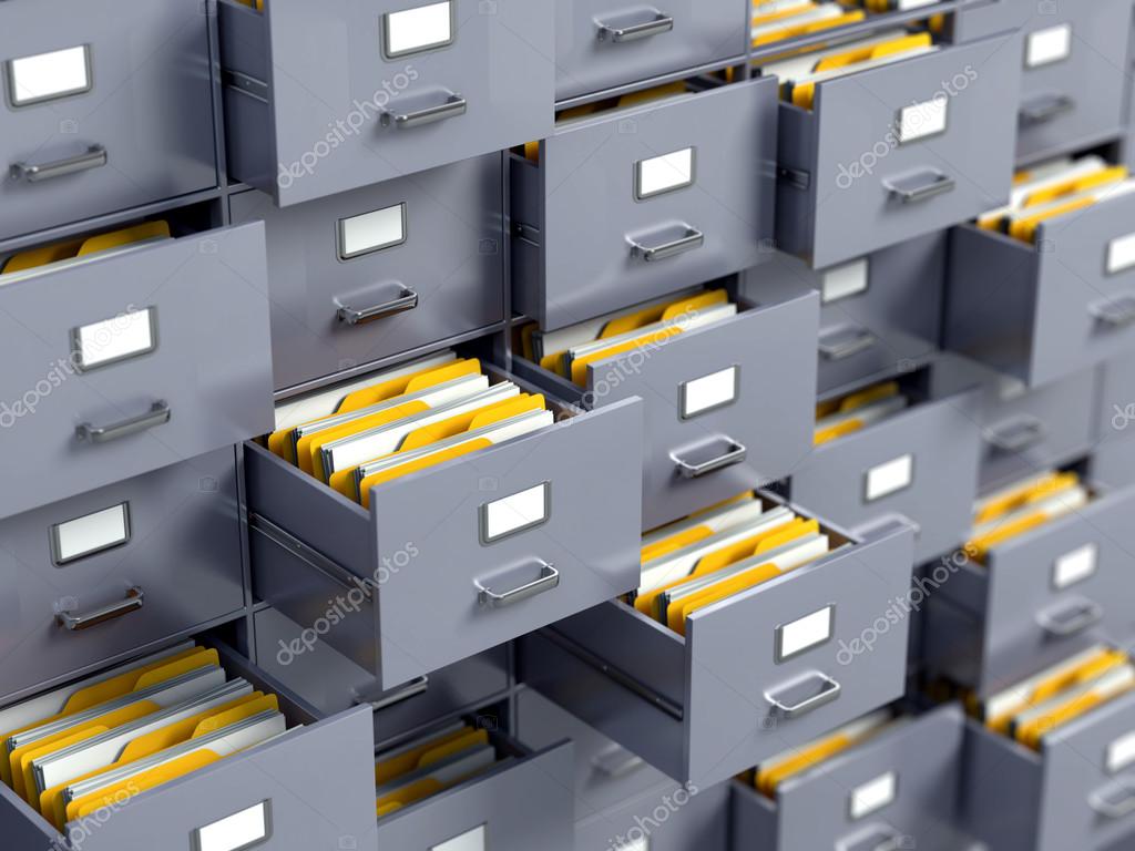File cabinet with open drawers Stock Photo by ©Sashkin7 66997483