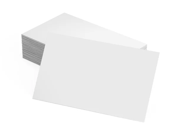 Pilha de cartão de visita em branco isolado em branco — Fotografia de Stock