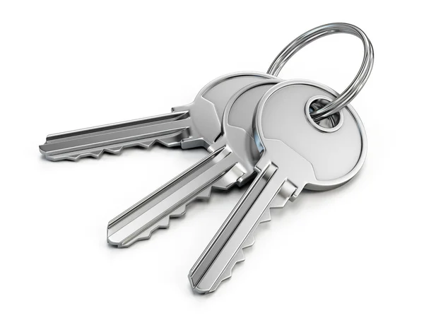 Dörr nycklar isolerad på vit — Stockfoto