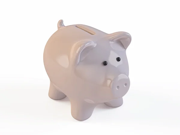 Piggy bank biały — Zdjęcie stockowe