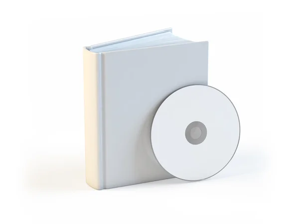 Livro branco e disco cd — Fotografia de Stock