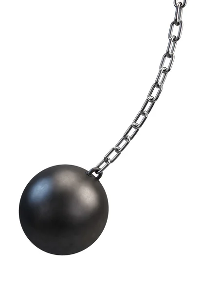 Wrecking ball på vit — Stockfoto