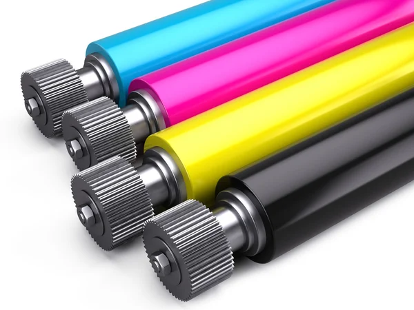 Printer CMYK Rollers — Stock Photo, Image