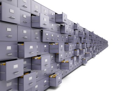 File cabinets on white clipart
