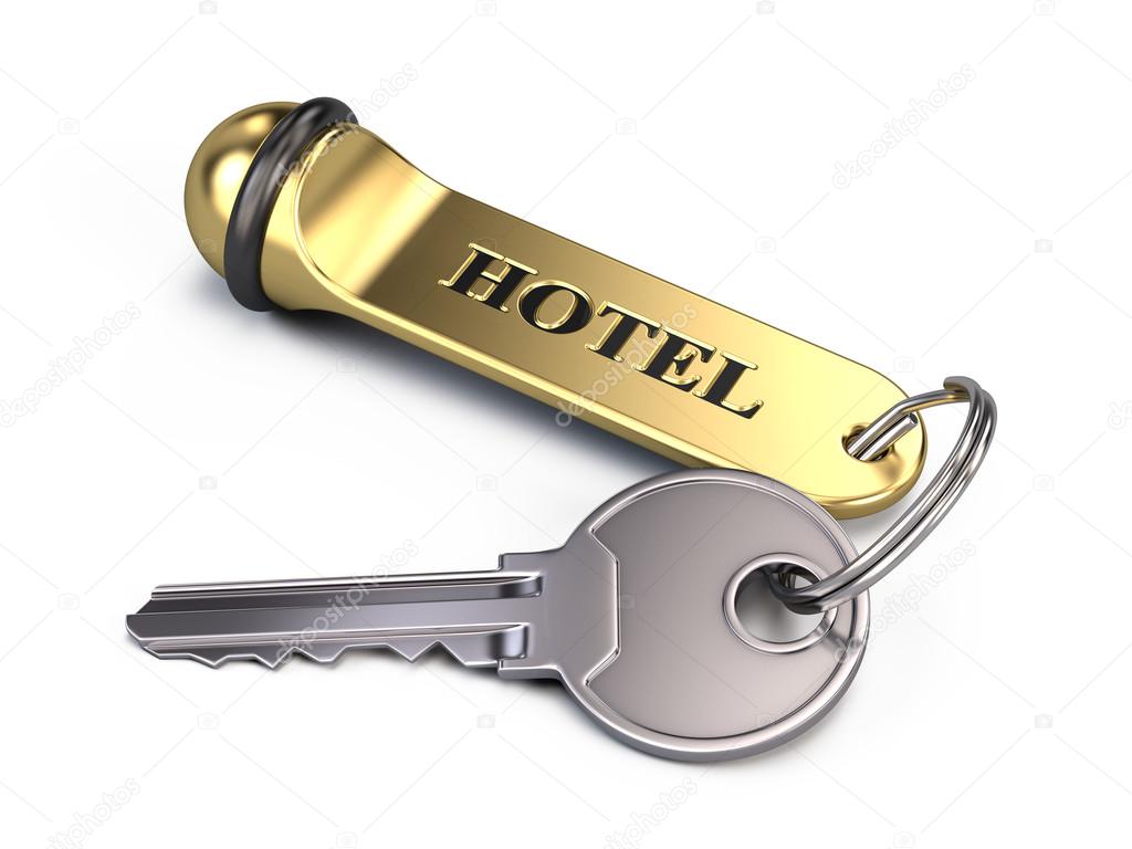 Hotel key On White