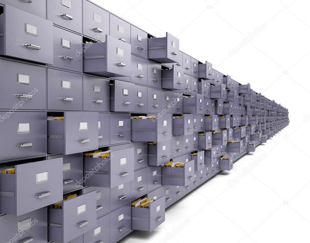 File cabinets on white