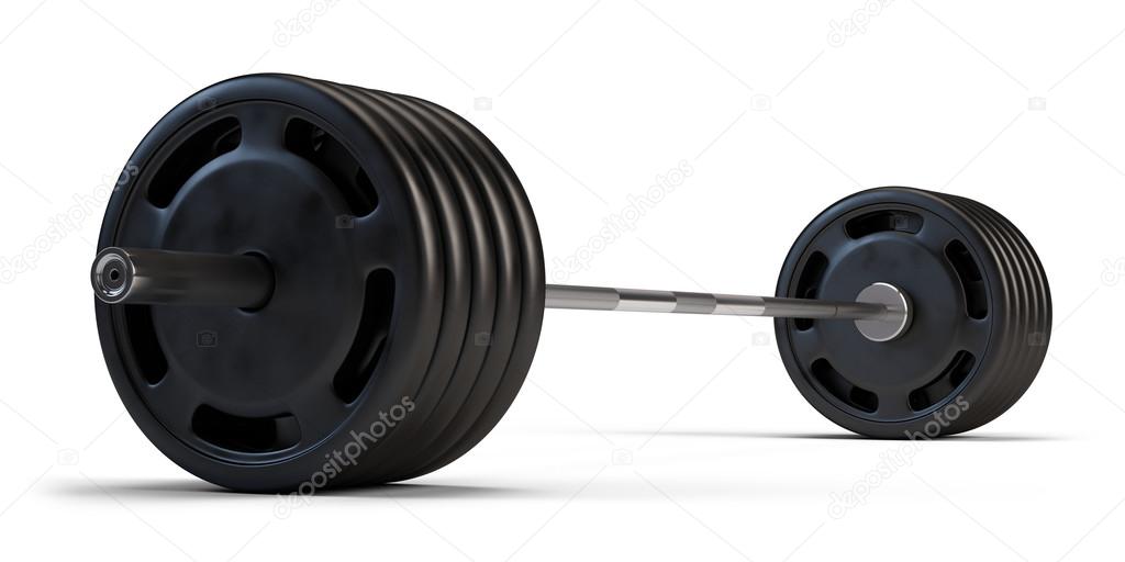 Barbell on white background — Stock Photo © Sashkin7 90054872