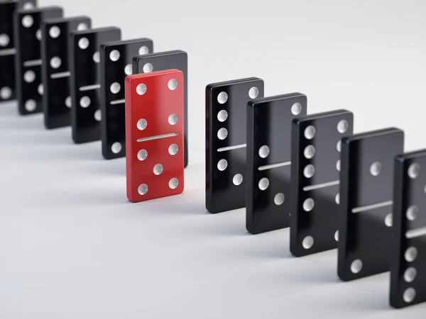 Unikalne domino czerwony dachówka — Zdjęcie stockowe