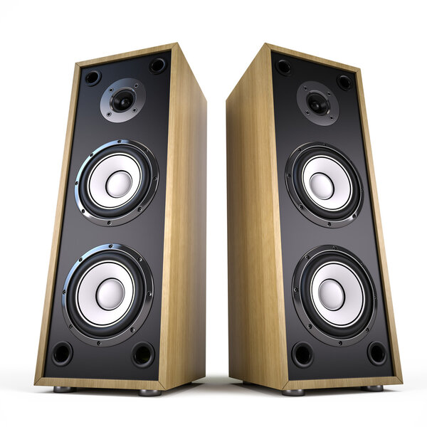 Two Big Audio Speakers boxes - advertisement, music, concert, audio concept