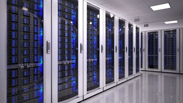 Sala de servidores en el centro de datos —  Fotos de Stock
