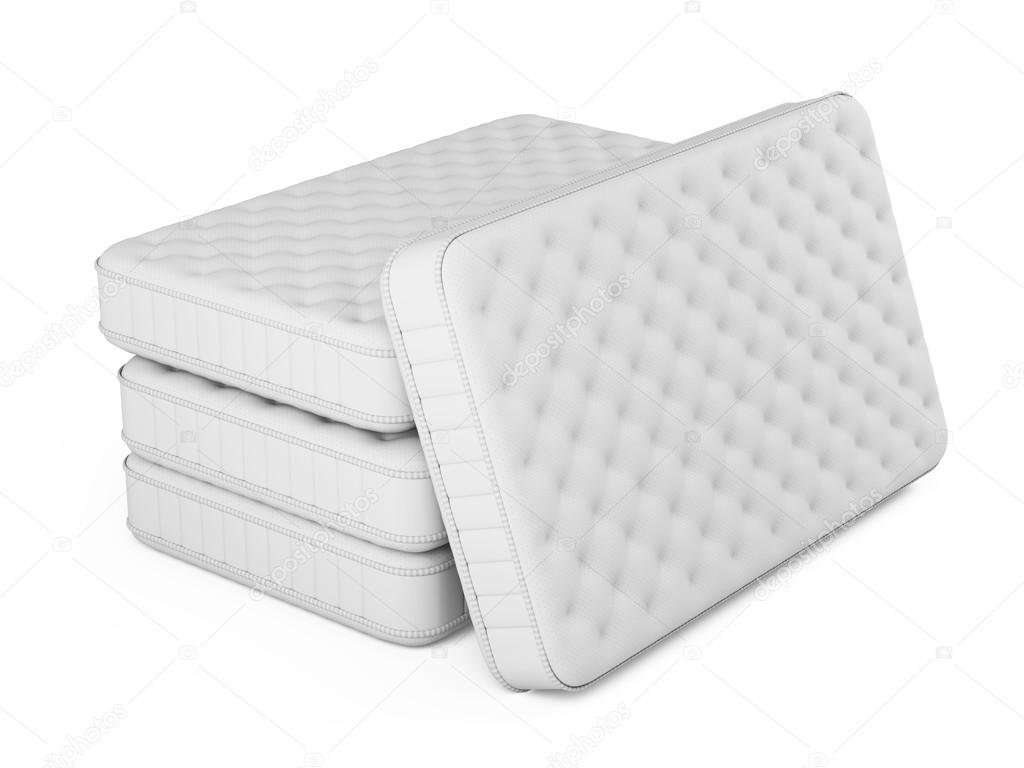 White mattresses on white