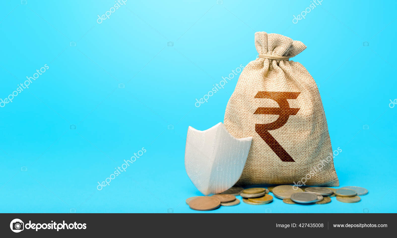 Indian rupee currency symbol. Money bag icon. Flat design style. Vector  Illustration Stock Vector | Adobe Stock
