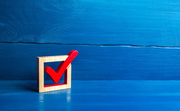 Red Voting Tick Box Checkbox Presidential Parliamental Democratic Elections Referendum — Stock Photo, Image