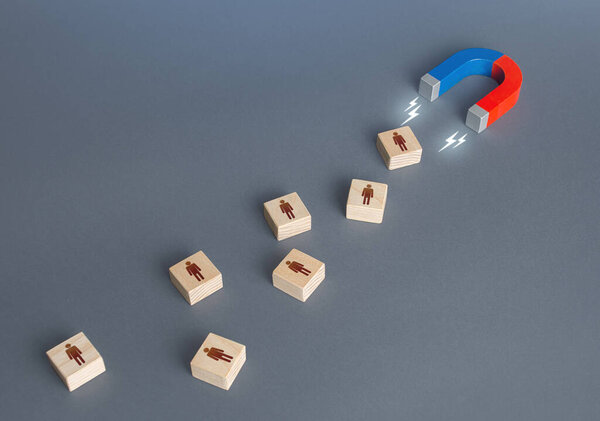 Магнит привлекает новых сотрудников. Отдел кадров. Привлечение внимания инвесторов. Найм высококвалифицированного профессионального персонала. Вербовка персонала. Концепция рекламы. Создание бизнес-команды.