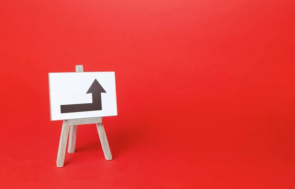 Easel Right Turn Arrow Minimalism Direction Left Advertising Obscure Obstacles — Stock Photo, Image