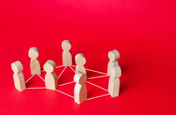 Network People Connected Lines Team Interconnected Relations Communication Information Exchange — Stock Photo, Image